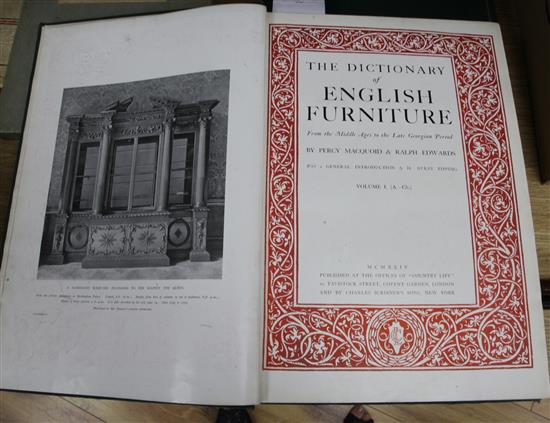 Macquoid, Percy - The Dictionary of English Furniture, 3 vols, folio,